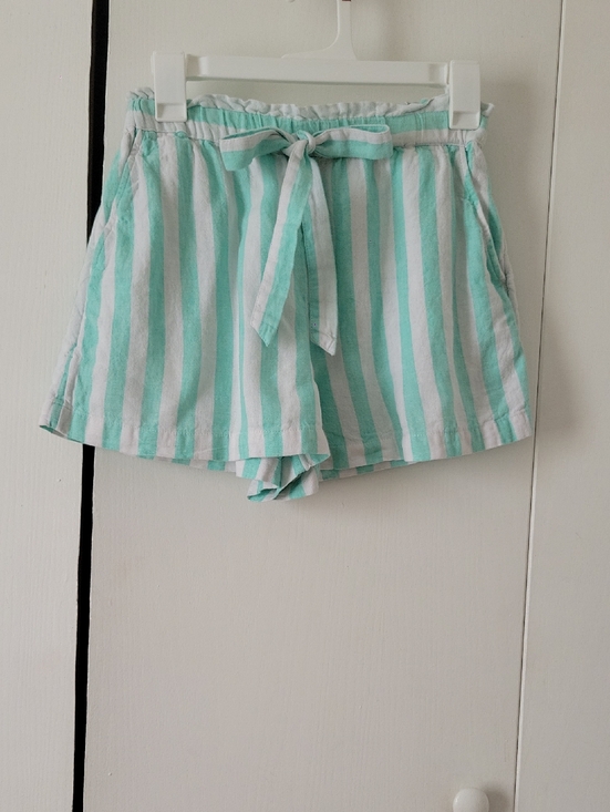 Stoney Clover Lane Pants - Stoney Clover Lane Mint and White Striped Tie-Waist High-Rise Shorts